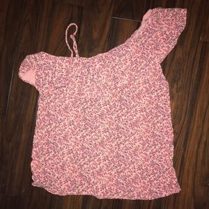 One Shoulder Floral Tank